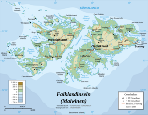 Karte Falklandinseln